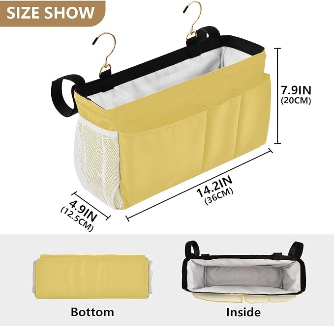 DOMIKING Lemon Yellow Bedside Caddy - Image 4