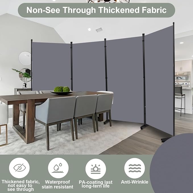 Room Divider Folding Privacy Screens, 6FT Tall Divider - Image 3