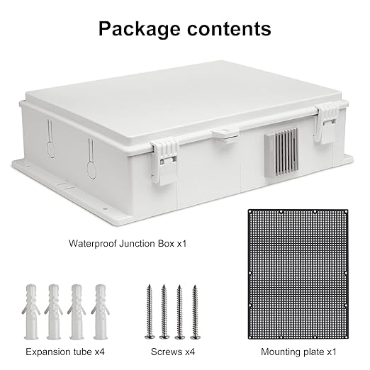 Namunanee Outdoor Electrical Junction Box, ABS Water Resistant Enclosure with Internal Mounting Panel & Hinged Cover, 15.7" H* 11" L* 4.1" W