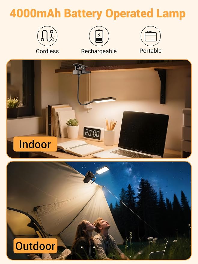 Clip on Light, 45 Modes Dimmable+450 Lumen 48 LED Desk Lamp - Image 3