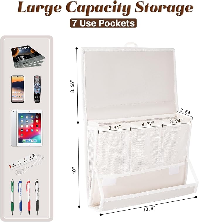 Bedside Caddy Organizer for Dorm Bed Rails - Image 2