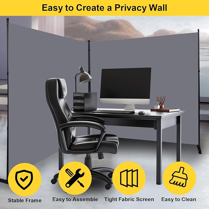 Room Divider Single Panel Folding Privacy Screen, Wall Divider - Image 5