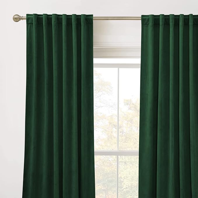 RYB HOME Velvet Curtains 102 inches Long, Extra Long High Ceiling Curtains | - Image 2