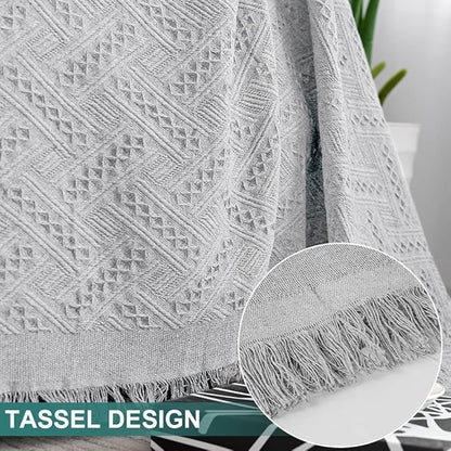 MYSKY HOME Light Grey Sofa Covers for 3 Cushion Couch Geometrical Couch Cover Living Room Sofa Throws Sofa Slipcovers for Pets, Kids (XX-Large, 91" x 134", Light Grey)