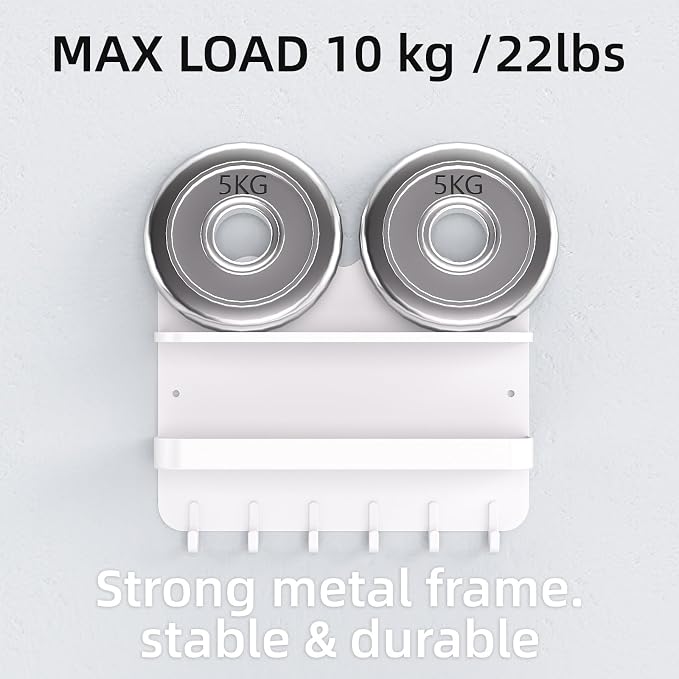 White Floating Bedside Shelf, Adhesive & Drill Mount | Metal floating shelf - Image 4