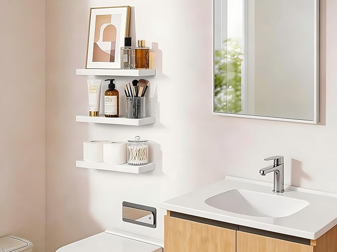 BAYKA White Floating Shelves 15.7in, Wall Mounted - Image 2