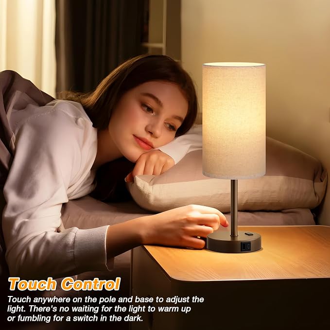 Dicoool 17.4" Bedside Lamp for Bedroom - Image 4