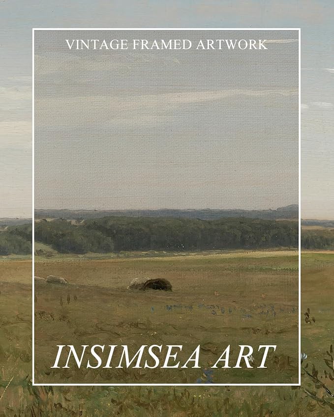 InSimSea Extra Large Framed Vintage Wall Art, Pastoral Field, 20x40inch | - Image 7