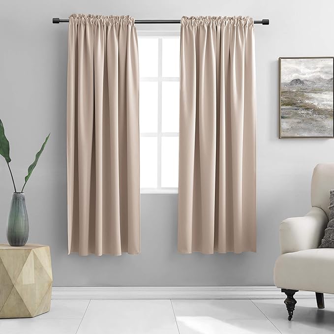 Living Room Curtain Panels, Energy Saving Thermal Insulated Room Darkening by DONREN