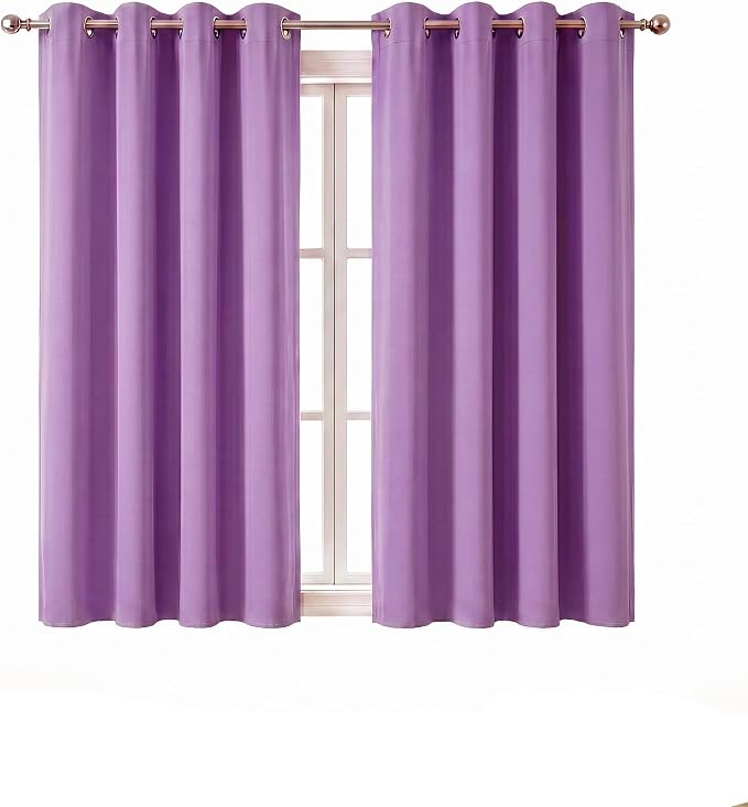 Diraysid Lavender Grommet Blackout Curtains - Image 2