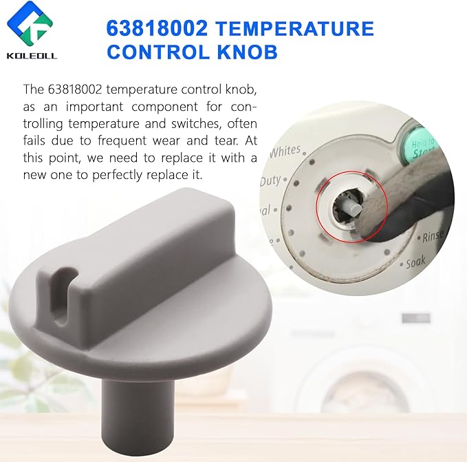 KOLEOLL 2 pcs 63818002 Temp Control Knob Replacement for TPI63818002