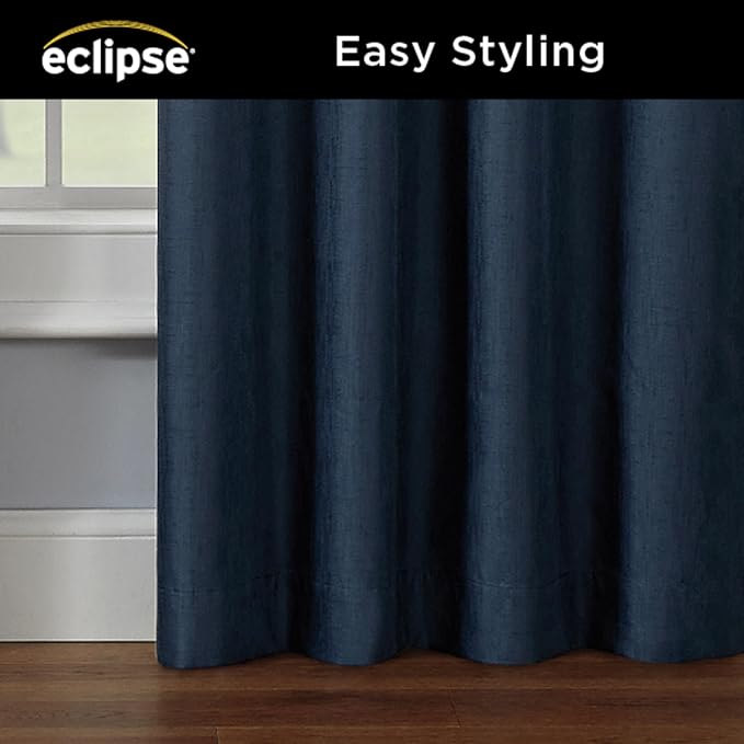Eclipse Kendall Extra‑Wide Patio Door Curtain, Denim Blue - Image 5