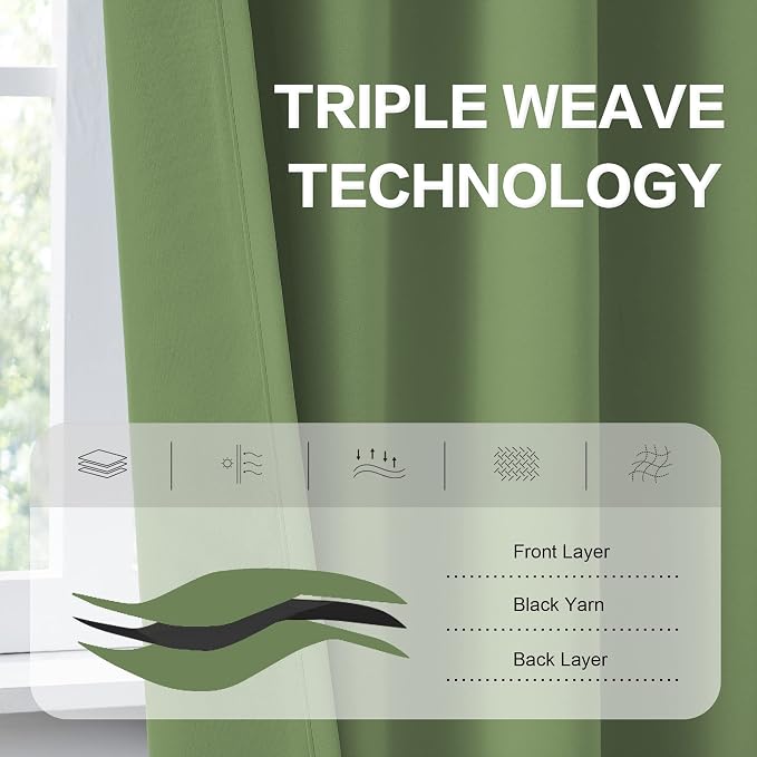 Sage Green Blackout Curtains 90 Inches Long - Image 4