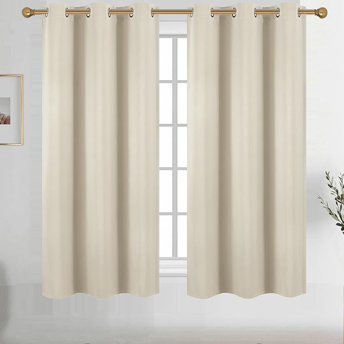 Diraysid Light Beige Grommet Blackout Curtains by Diraysid%2C+refresh+your+life