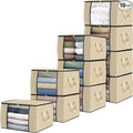10 Pack Storage Bags for Clothes Blanket Storage Bins by Fabtotes