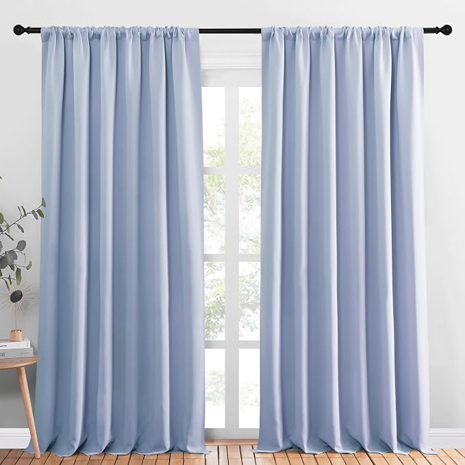 NICETOWN Blackout Curtains Window Draperies, Vintage Blue, 70 by 95 inches Long by NICETOWN