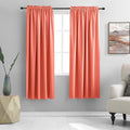 Coral Blackout Curtains Rod Pocket Curtain Panels by DONREN