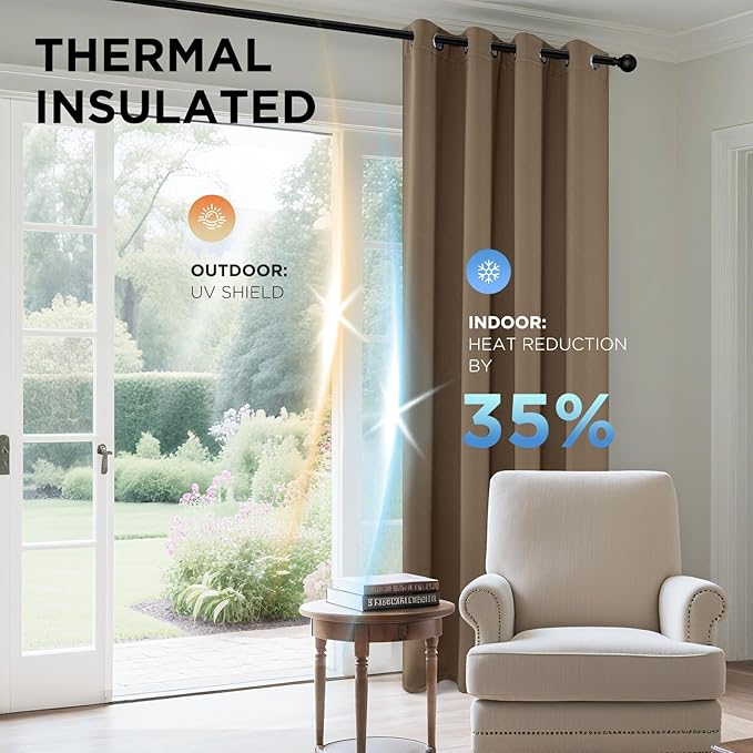 Joydeco Blackout Curtains 120 Inch Length 2 Panels Set, Thermal Insulated Long - Image 4