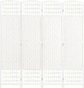 HOMCOM 4 Panel Room Divider, Folding Privacy Screen, Wave Fiber Freestanding by HOMCOM