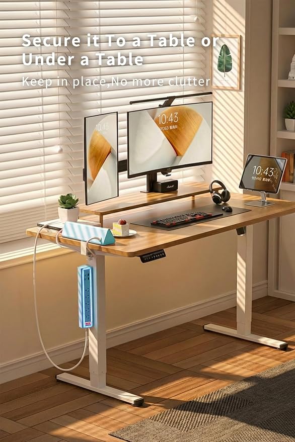 Desk Clamp Power Strip with Nightlight, 40W Fast Charging, 6FT Extension Cord - Image 3