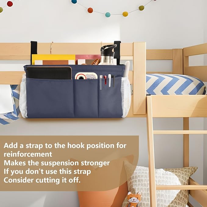 DOMIKING Navy Blue Bedside Caddy - Image 6