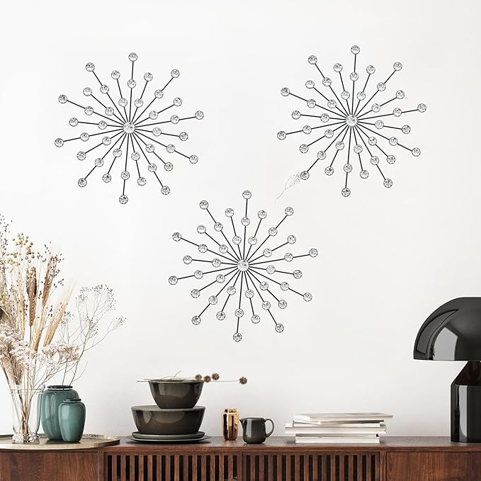 ZEXUIRU 3 Set Black Starburst Wall Art by ZEXUIRU
