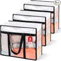 3Pack Clear Blanket Storage Bags, Vinyl Comforter Clothes Storage Closet by Besslly