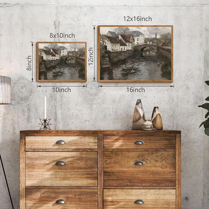 OIQArtOIQ Vintage Landscape Canvas Wall Art Framed Natural Scenery Painting - Image 6