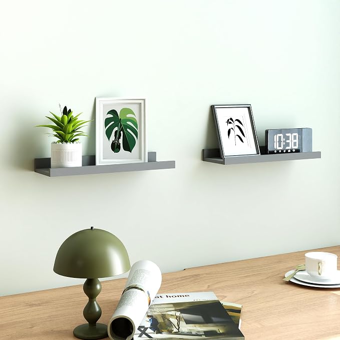 Grey Floating Shelves for Wall Decor, 14 in Shelf - Image 4