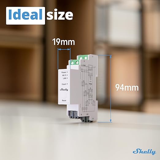 Shelly Pro 3EM (400A) | Wi-Fi & LAN, 3-Phase Smart Energy Meter | 2-Way Consumption | Home Automation | Bluetooth Gateway | Compatible with Alexa & Google Home | No Hub Required | Solar Panels