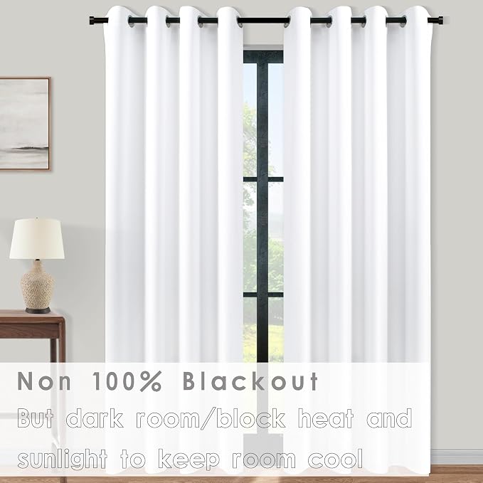 KOUFALL Closet Curtains for Bedroom Closet Door, 95 Inch Long Open Grommet - Image 2