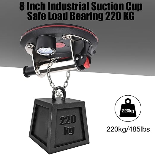 ZANSONG02 Heavy Duty Vacuum Suction Cup Lifter for Glass, Air Conditioner, Washing Machine, Refrigerator with Pressure Gauge(ZANSONG-2-2)