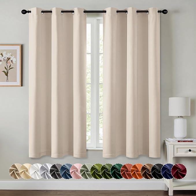 MIULEE Blackout Curtains for Bedroom 2 Panels 40 x 63 Inch Long Champagne | by MIULEE