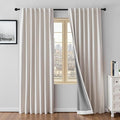 100% Blackout Curtains 108 inch Length 2 Panels Faux Linen Long Drapes by Zyvola
