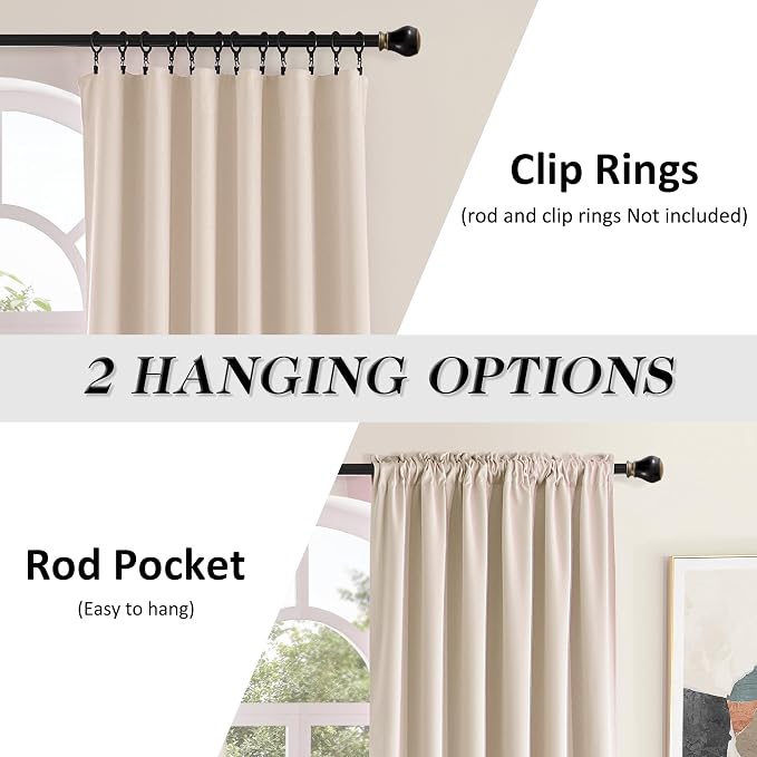 108 Inch Length Warm Taupe Curtain Panels/Drapes - Image 2