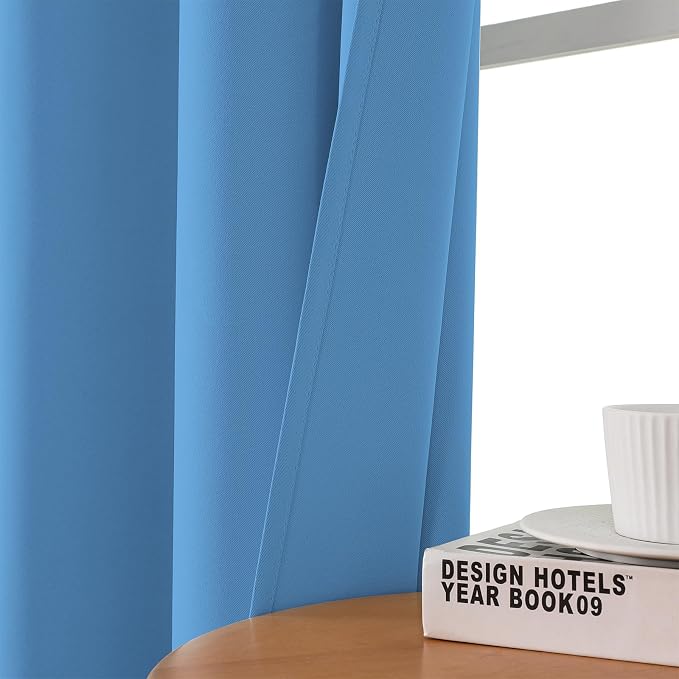 CUCRAF Custom Light Blue Blackout Curtains 1 Panel Set, Thermal Insulated - Image 7