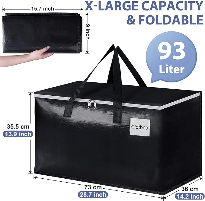 StorageRight Moving Bags, Moving Boxes, 93L 8-Pack Sotrage Bags Totes, - Image 2