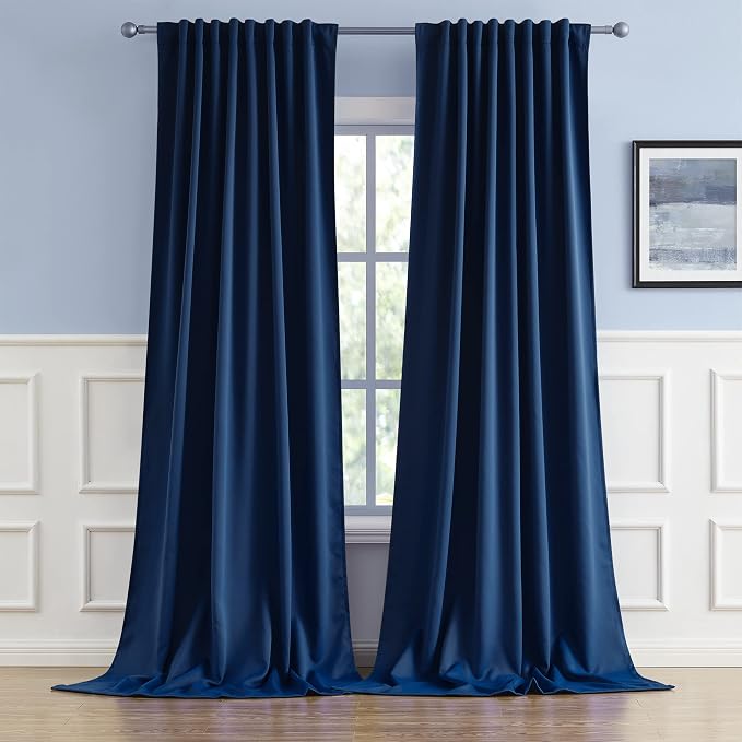 Blackout Curtains Thermal Insulated Blackout Drapes Window Treatment Panels by DUALIFE