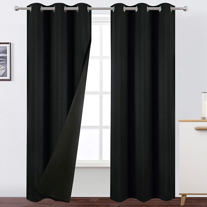 100% Blackout Curtains 84 inch by Lemomo