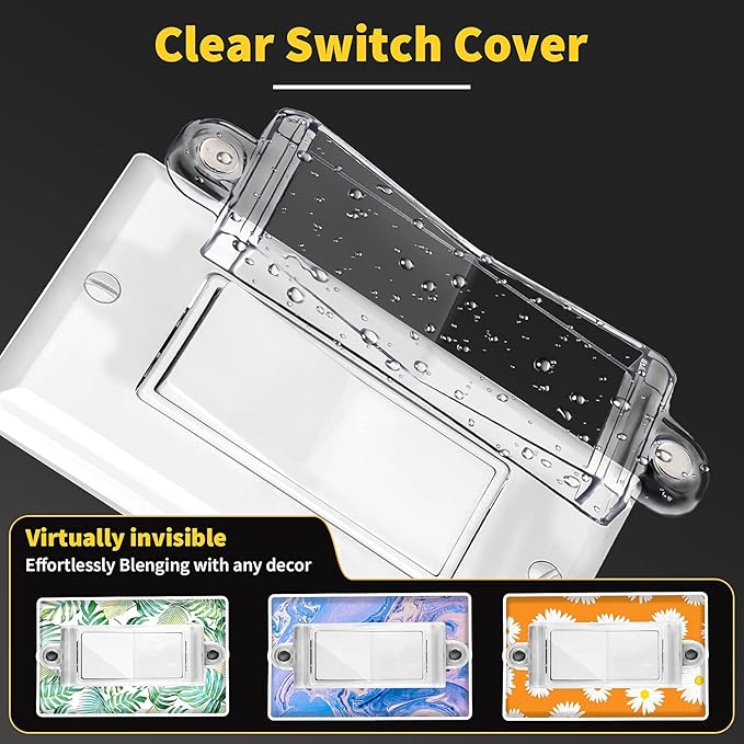 Light Switch Guard Cover- PSZEZNZ Light Switch Outlet Covers for Flat Modern Wall Switches-Child Safety Protection(Clear,2 Piece)