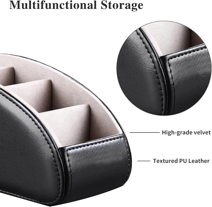 Large PU Leather TV Remote Control Holder Organizer - Image 2
