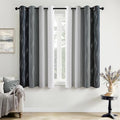 MIULEE Black and Greyish White Ombre Blackout Curtains 52Wx54L Set of 2 | Full by MIULEE