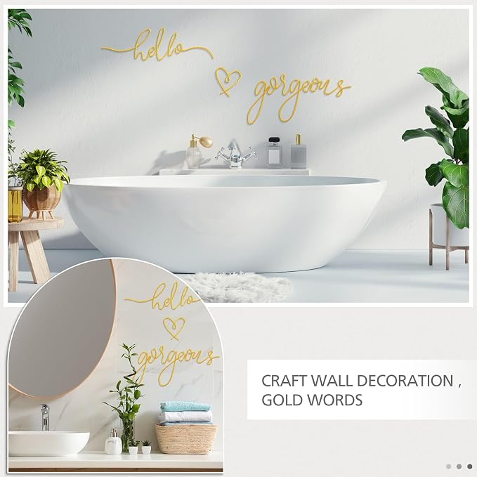 Hicarer Metal Hello Gorgeous Wall Art Minimalist Wall Decor, Classic | - Image 4