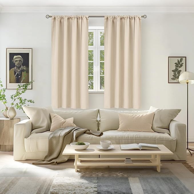 BGment Champagne Blackout Curtains 63 Inches Length - Image 4