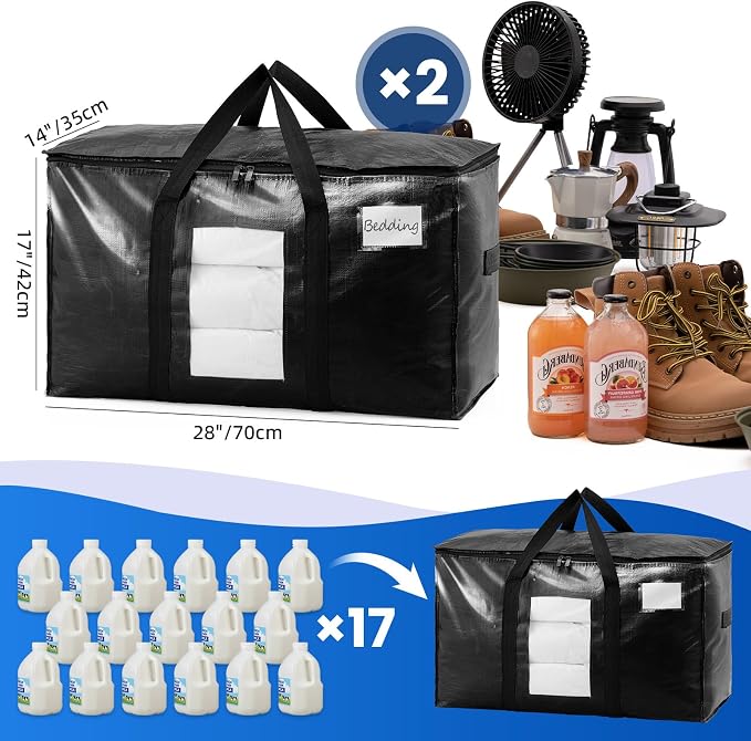 TAILI 2 Pack Black Extra Large Moving Bags, Storage Bag - Image 6