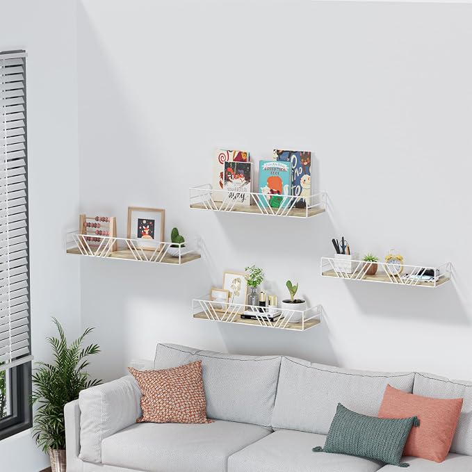 Amaoot Floating Shelves for Wall Set of 4, Wall Shelf Wood Floating Shelf | by Amoot