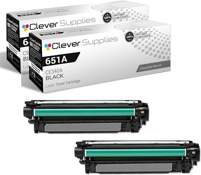 CS Replacement Toner Cartridge Compatible with HP M775 CE340A Black 651A Color MFP M775D MFP M775F MFP M775Z 700 Color Enterprise 700 MFP M775D 2 Set
