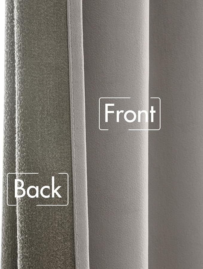 MIULEE Silver Gray Velvet Pinch Pleat Blackout Curtains W52 X L84 Inches | 2 - Image 7