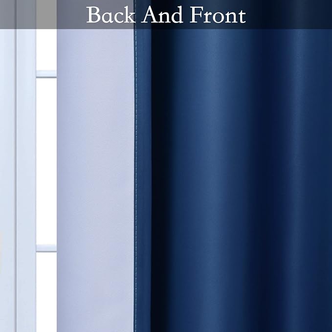 SimpleHome Blue to Grey White Ombre Room Darkening Curtains 96 Inch | Curtains - Image 5