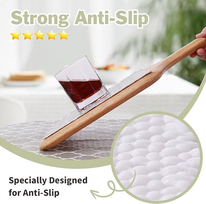 Drawer and Shelf Liner for Kitchen Cabinet: 12 in X 20 Ft Non Slip Waterproof Shelf Paper Non Adhesive Refrigerator Liners Gray Quatrefoil Easy Liners for Bathroom Cupboard with Knife Tape Measure